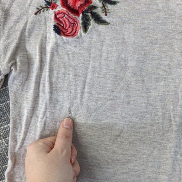 Embroidered Floral Ruffle Shirt - Picture 3 of 5